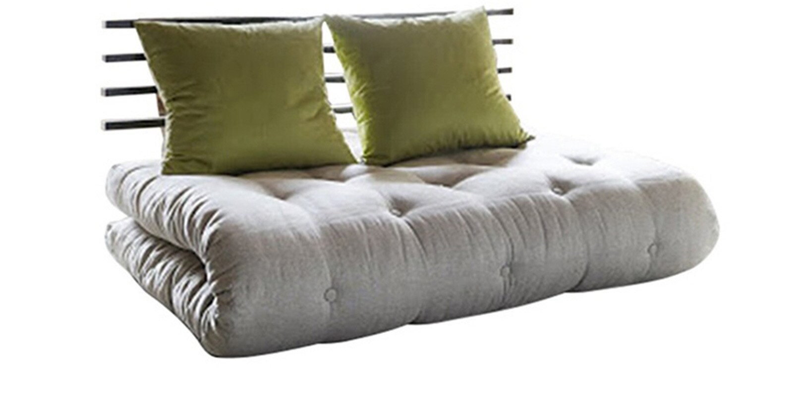 Buy ShinChan Easy Double SofaBed Futon with Lime Green Cushions by