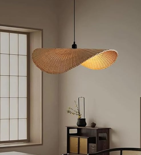 Shanaya Handmade Rattan Cane Pendant Hanging Light (Black & Natural)