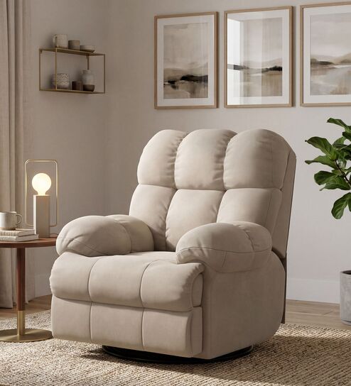 Shangri-La 1 Seater Recliner In Beige Color