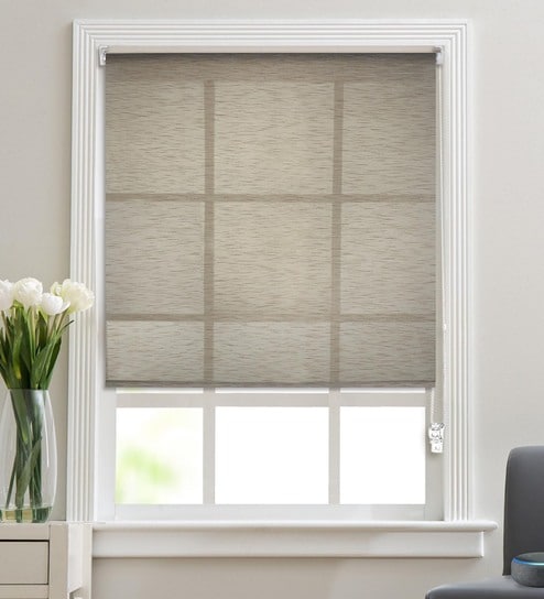 Sheer Textured Corded   84x46 Roller Blind by  Decowindow