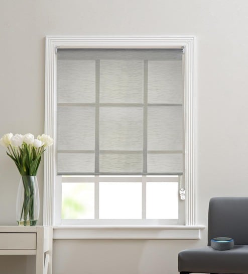 Sheer Textured Corded   84x54 Roller Blind by  Decowindow
