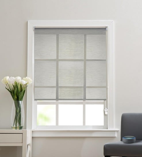Sheer Textured Corded   84x57 Roller Blind by  Decowindow