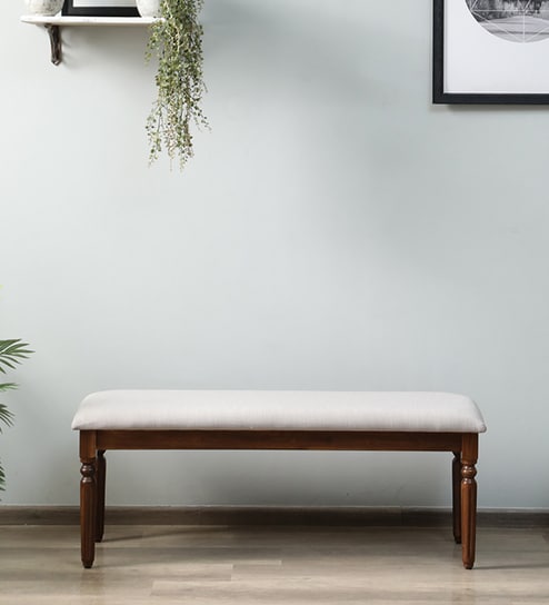 Sheraton Latin Teak Wood Bench In Provinicial Teak Finish