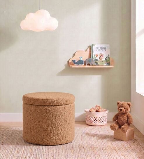 Sherpa Pouffe In Desert Brown Colour