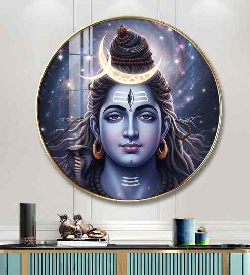 Shiva Blessing Acrylic Round Wall Art