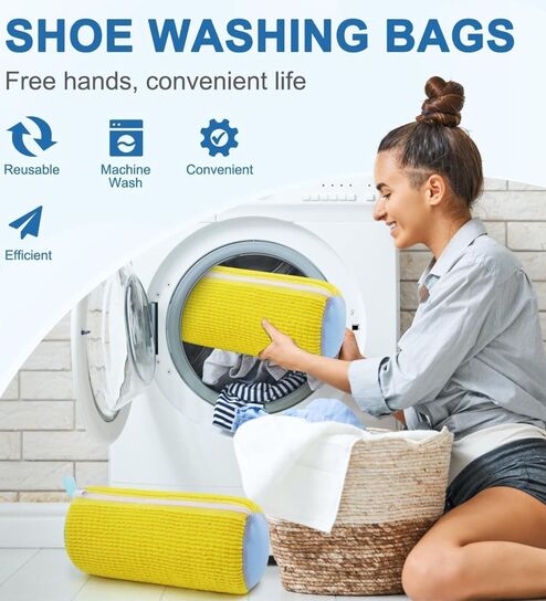 Shoe Washing Machine Bag Invisible Side Zipper