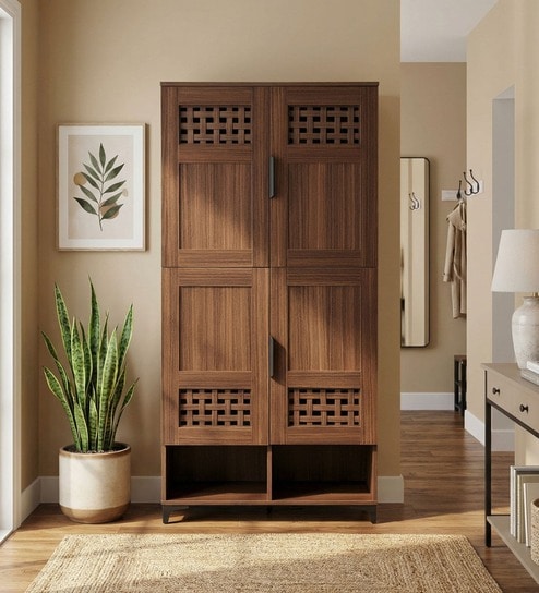 Shoemate Shoe Rack In Dark Brown Finish