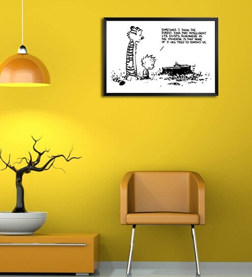 Wooden 19 X 1 X 13 Inch Calvin Hobbes On Life Framed Poster By Shop Mantra