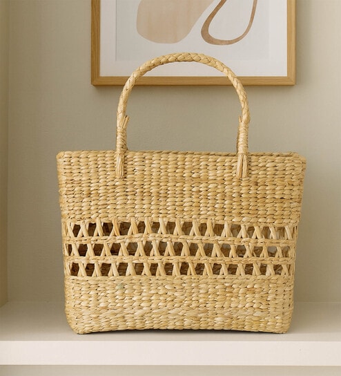(1Pc) Natural Seagrass Handmade Storage Basket & Wardrobe Organiser