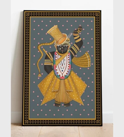 Shreenathji Pichwai Paintng Canvas Framed Wall Painting