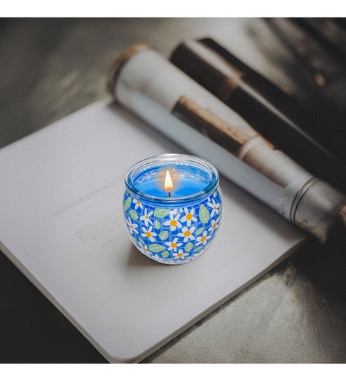 Shrink Sleeve Glass Candle (Fresh Linen) - 85 gms