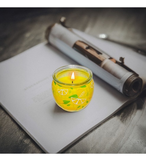 Shrink Sleeve Glass Candle (Lemon Grass) - 85 gms