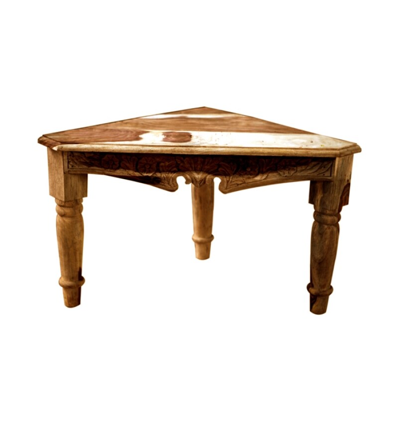 Buy Sheesham Wood Carved Corner Table Online Industrial End Tables