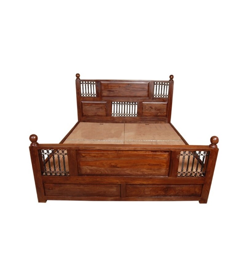 sheesham wood bed pepperfry