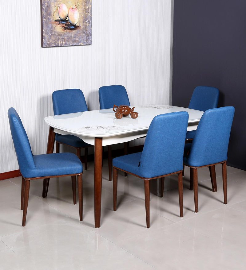 pepperfry dining table 6 seater glass top