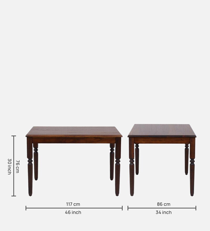 Buy Sheraton Latin Teak Wood 4 Seater Dining Table In Provinicial Teak