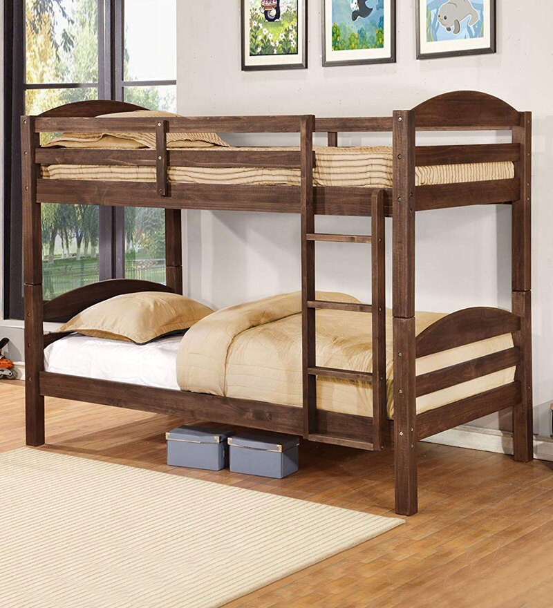 Buy Shimla Pine Wood Bunk Bed in Brown by Urge Online Standard Bunk