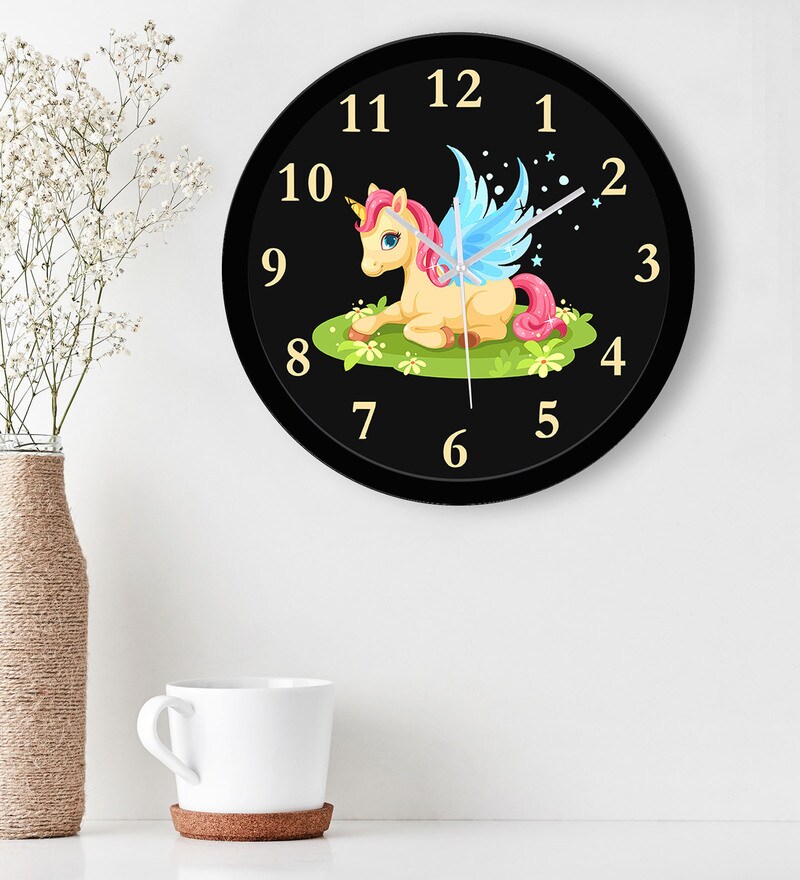 Buy Shining Unicorn Wall Clock in Multicolour by WENS Online Kids