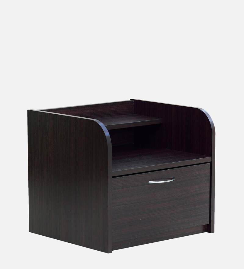 Buy Shinju Bedside Table in Wenge Finish with Drawer Online Modern Bed Side Tables Bedside
