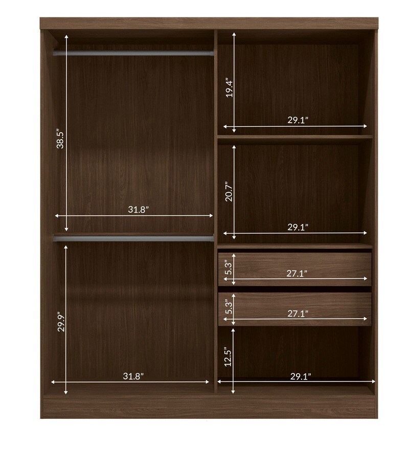 Buy Shinpei 2 Door Sliding Wardrobe With 2 Drawers By Mintwud