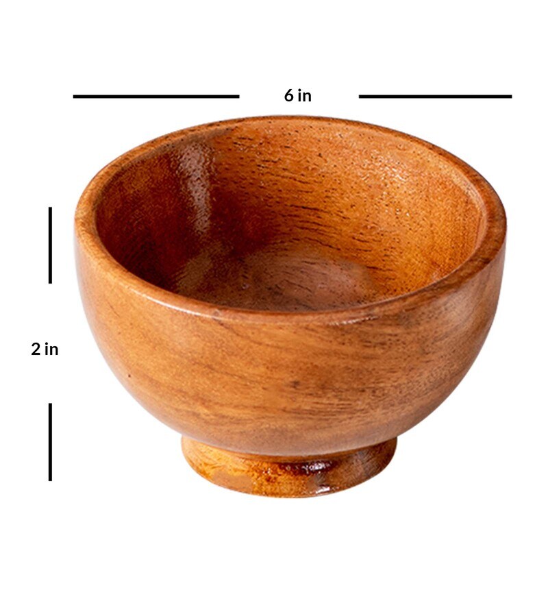 Buy Shweth 250ml Acacia Wood Dinner Bowl by Nestroots Online Dinner