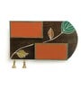 Shades of a Leaf Hand-Painted Plain Name Plate In Mango Wood & Terracotta (Non-Customizable)