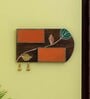 Shades of a Leaf Hand-Painted Plain Name Plate In Mango Wood & Terracotta (Non-Customizable)