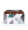 Shades Of Green & Gold MDF Wood New Mosaic Cutlery Tissue Holder