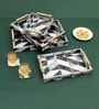 Shades Of Green & Gold MDF Wood New Mosaic (Set of 4) Serving Trays