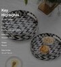 Shades Of Green & Gold MDF Wood Zigzag (Set of 2) Round Serving Trays