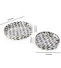 Shades Of Green & Gold MDF Wood Zigzag (Set of 2) Round Serving Trays