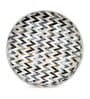 Shades Of Green & Gold MDF Wood Zigzag (Set of 2) Round Serving Trays