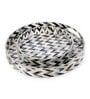 Shades Of Green & Gold MDF Wood Zigzag (Set of 2) Round Serving Trays