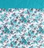Teal & White Cotton Floral 350 GSM Single Bed Quilt Shades Of Paradise Collection