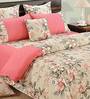 Pink & Peach Cotton Floral 350 GSM Single Bed Quilt Shades Of Paradise Collection
