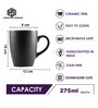Shadow Matte Coffee Mug Set of 4 (275 ML Each) Microwave Safe Coffee Mug