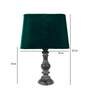Royal Green Velvet Shade Night Lamp With Wood Base