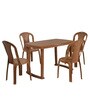 Shahenshah Plastic Table and Chair Set in Pear wood Colour with 4 Chairs