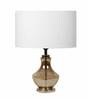 Diseno White Fabric Shade Night Lamp With Glass Base
