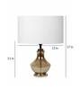 Diseno White Fabric Shade Night Lamp With Glass Base