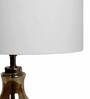 Diseno White Fabric Shade Night Lamp With Glass Base