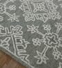 Grey Persian Wool And Viscose 8 ft x 10 ft Hand Tufted Carpet
