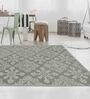 Grey Persian Wool And Viscose 8 ft x 10 ft Hand Tufted Carpet