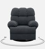 Shangri-La 1 Seater Electric Recliner Sofa In Suede Fabric Grey Color