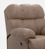 Shangri-La1 Seater Electric Recliner Sofa In Suede Fabric Brown Color