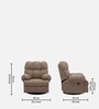 Shangri-La1 Seater Electric Recliner Sofa In Suede Fabric Brown Color