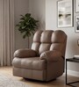 Shangri-La1 Seater Electric Recliner Sofa In Suede Fabric Brown Color