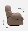 Shangri-La1 Seater Electric Recliner Sofa In Suede Fabric Brown Color