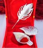 Shaped Haldi Kumkum Holder Metal/Resin Accessory (Red/Gold)