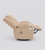 Shark Suede Fabric Rocking And Revolving Electric 1 Seater Recliner With USB Port In Sand Beige Colour